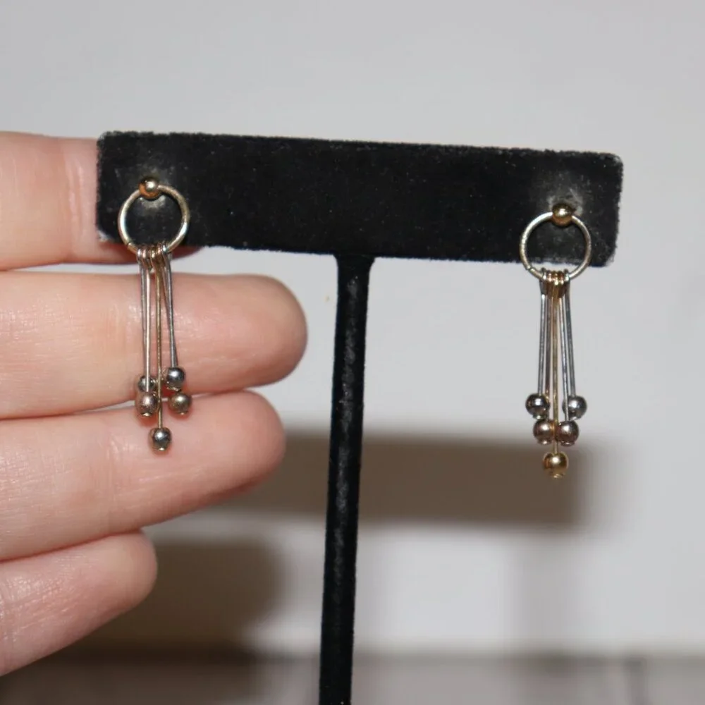 🤍💛 Silver & Gold Dangle Earrings · Post · 1.25